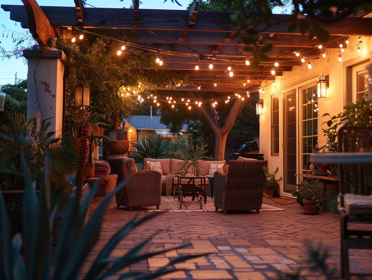 Cozy Patio with String Lights