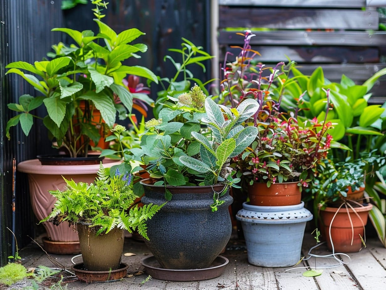 plants potted in beautiful creative pots