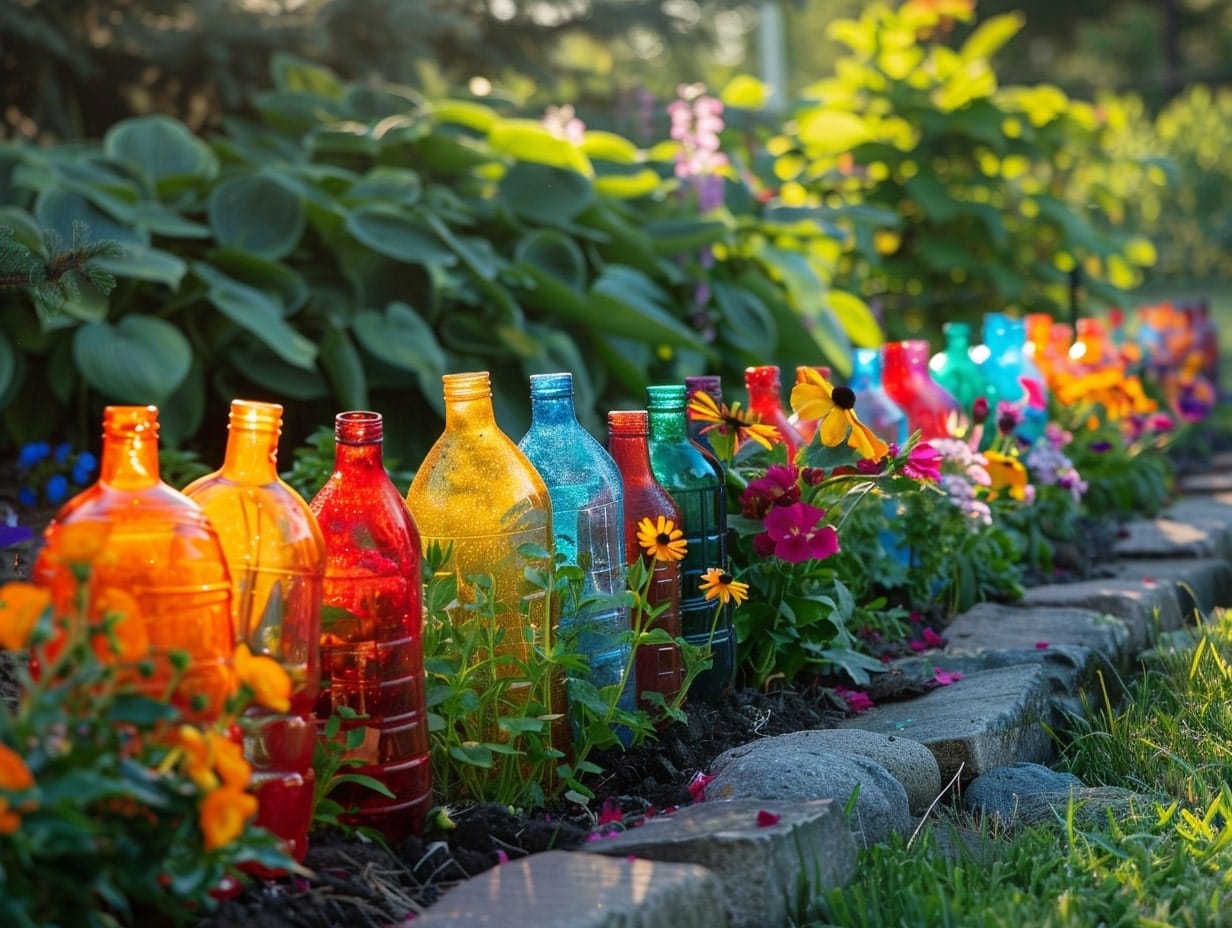 Backyard pathway with Recycled Bottle boundary