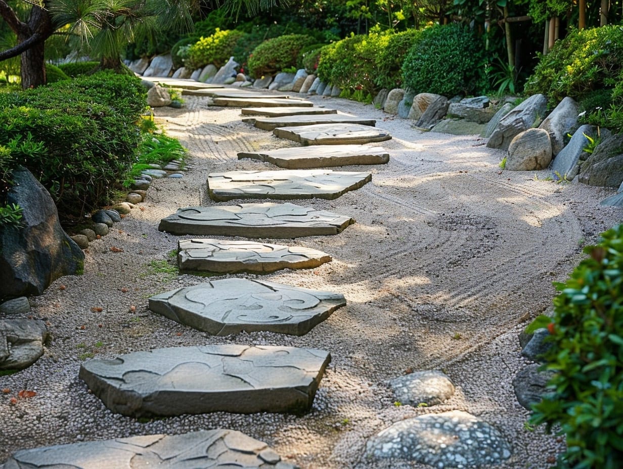 Sand and Stone Japanese Garden pathway