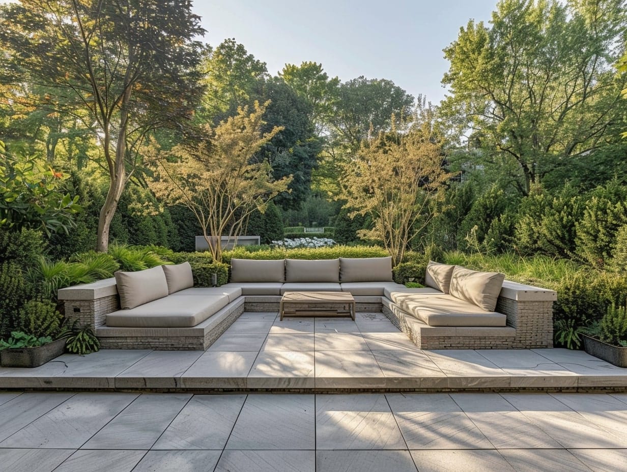 Backyard stone patio