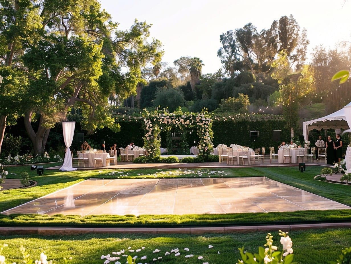 outdoor wedding turf dance floor 