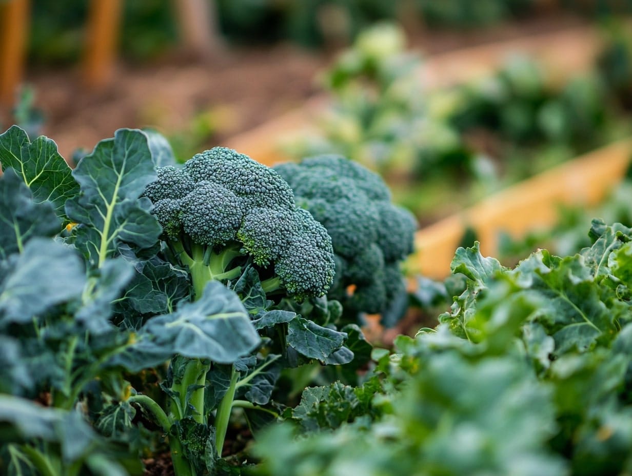 broccoli growing in a garden