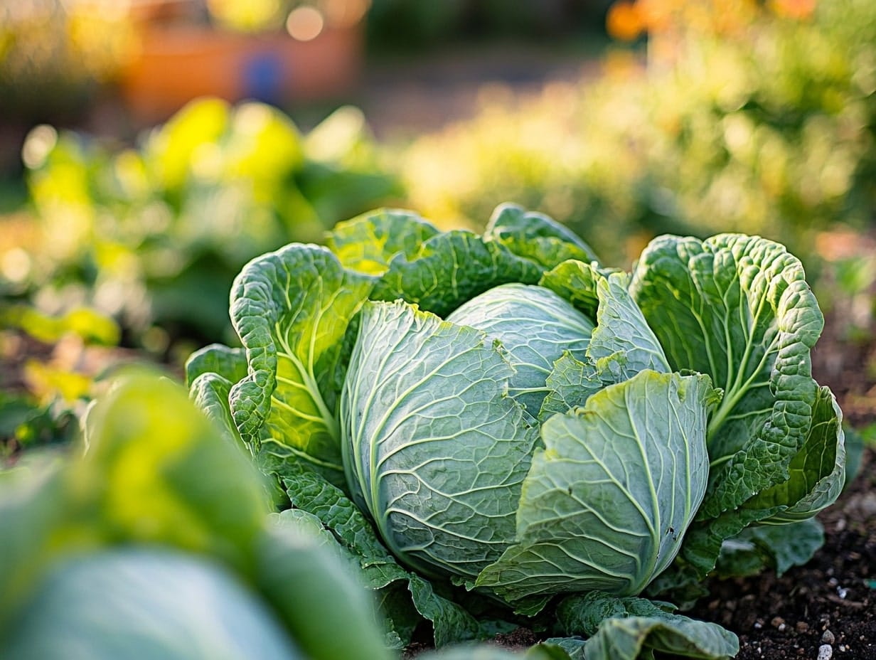 cabbage growing in a garden