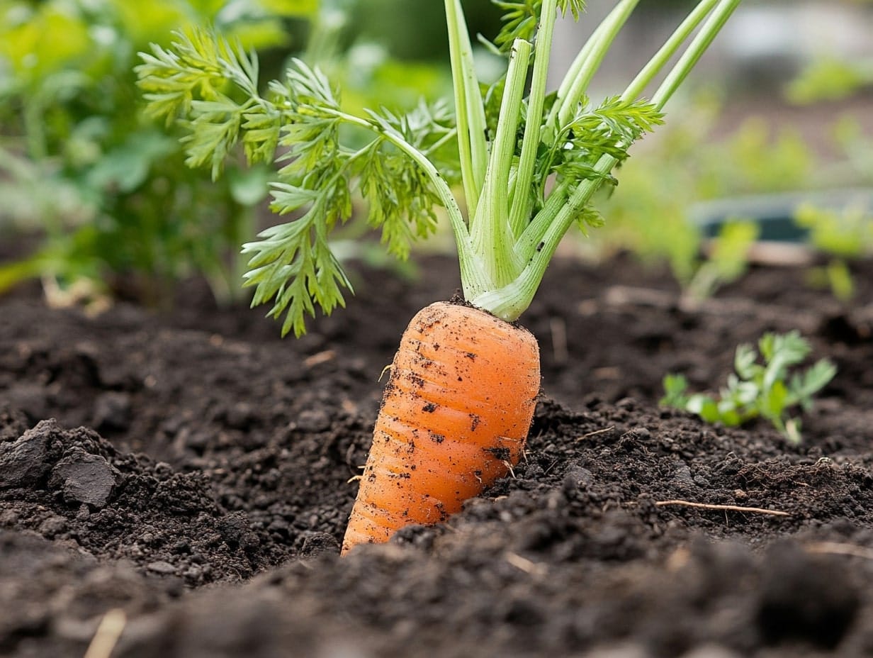 carrots growing in a garden