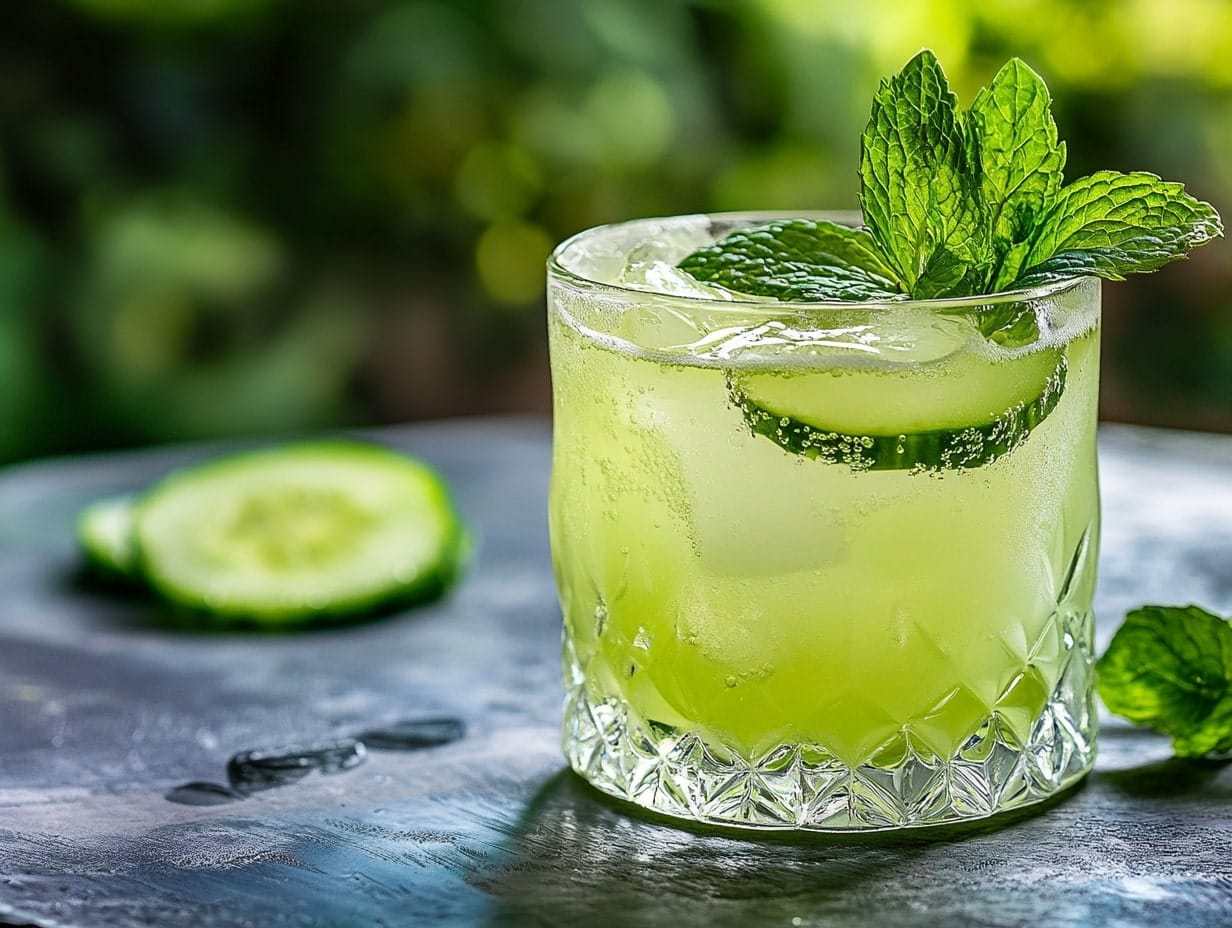 cucumber mint gin fizz