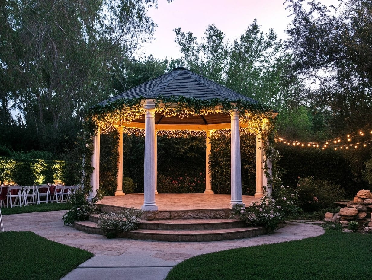 garden gazebo wedding stage