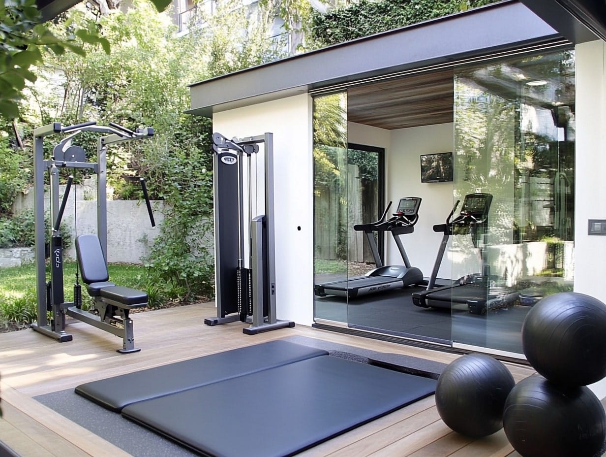 a home gym in the garden