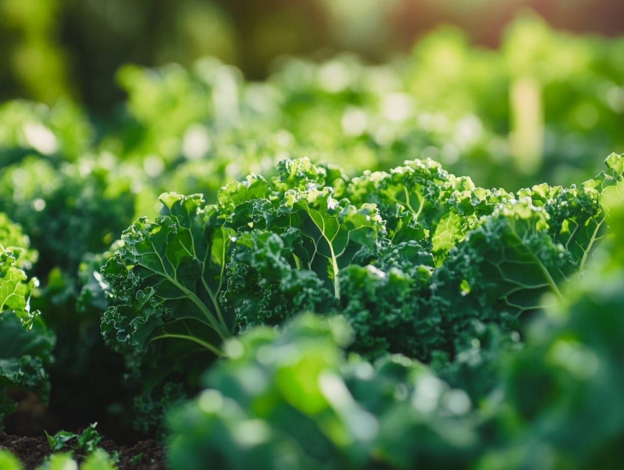 Kale growing in a garden