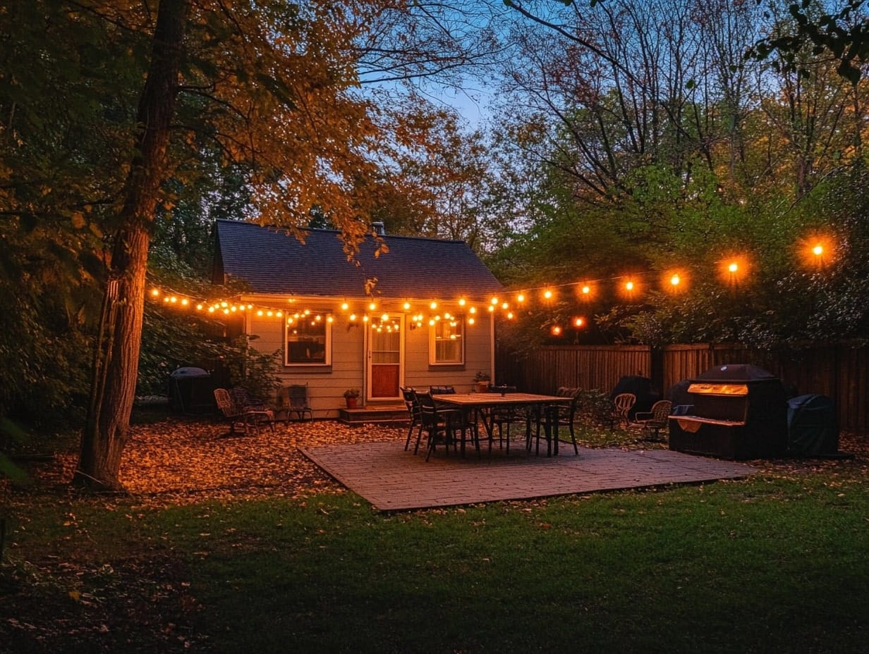 String Lights for a Cozy Ambiance in autumn