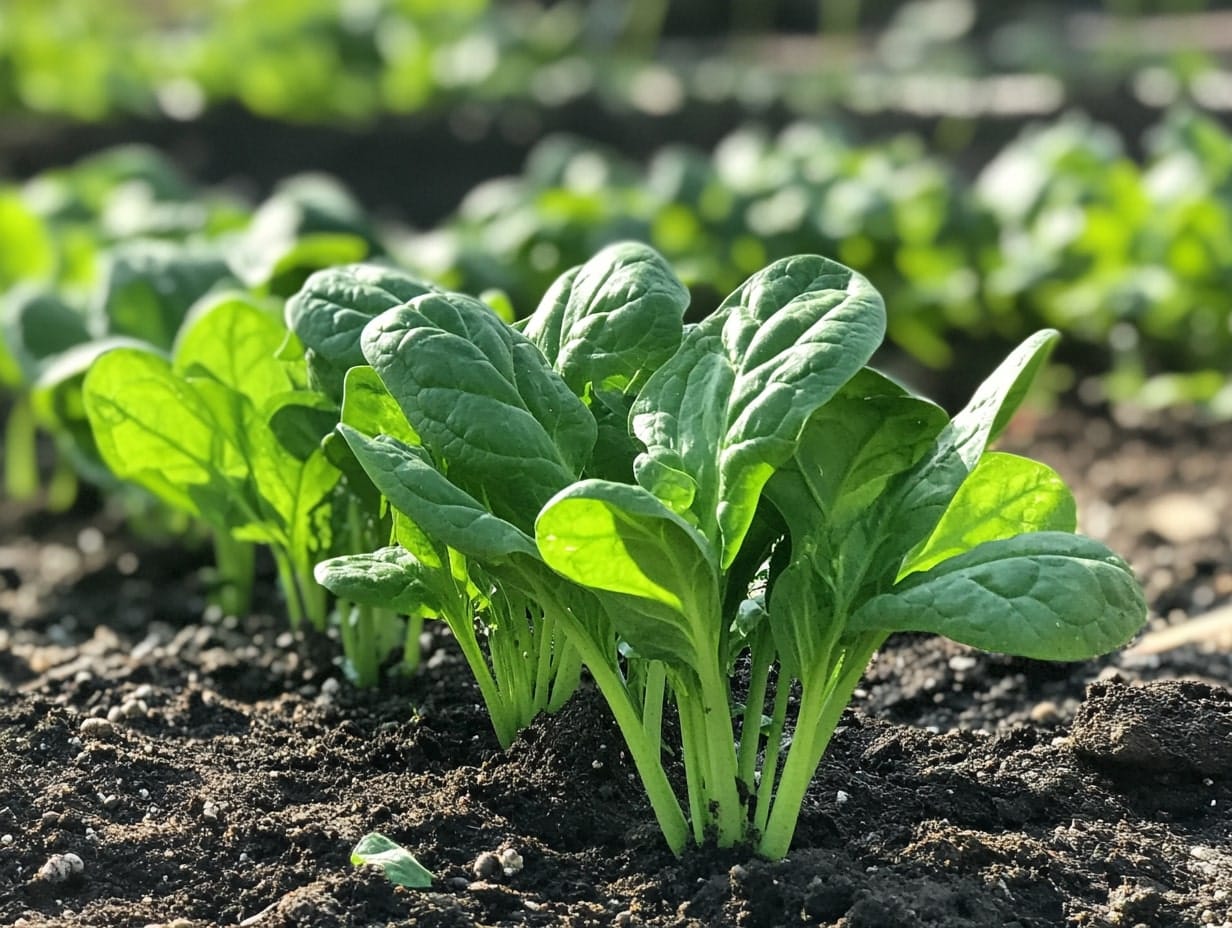 spinach growing in a garden