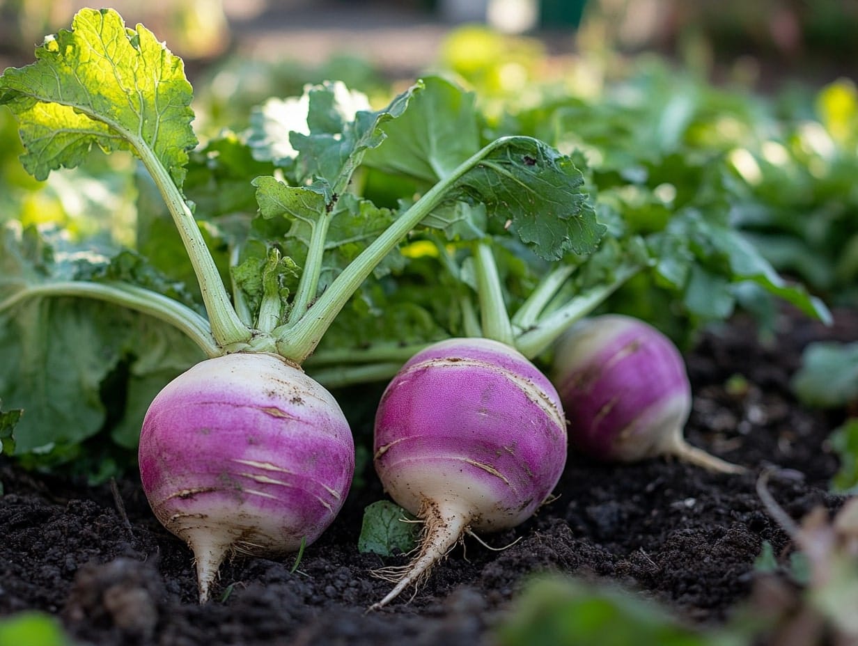 turnip growing in a garden