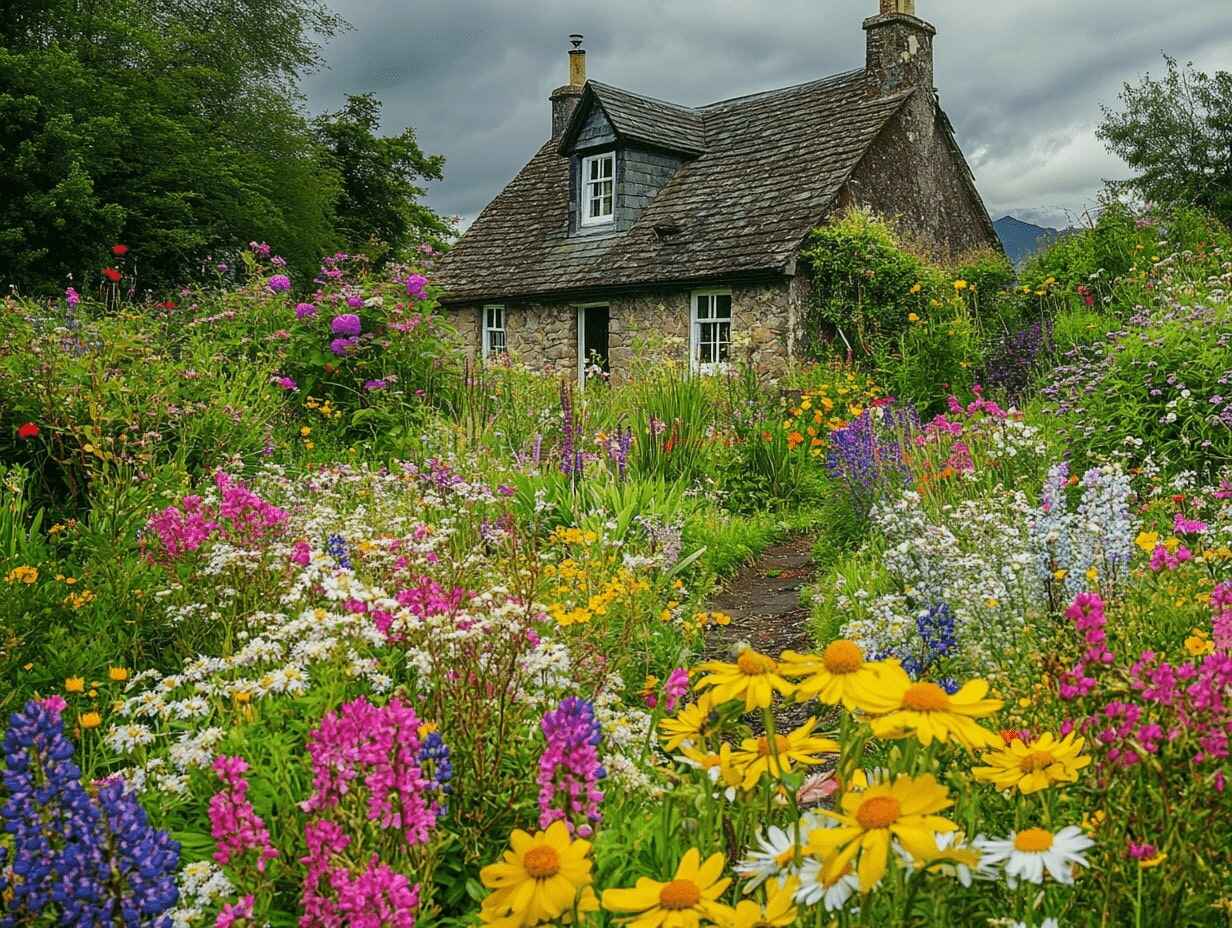 Wildflower Patches in a cottage backyard