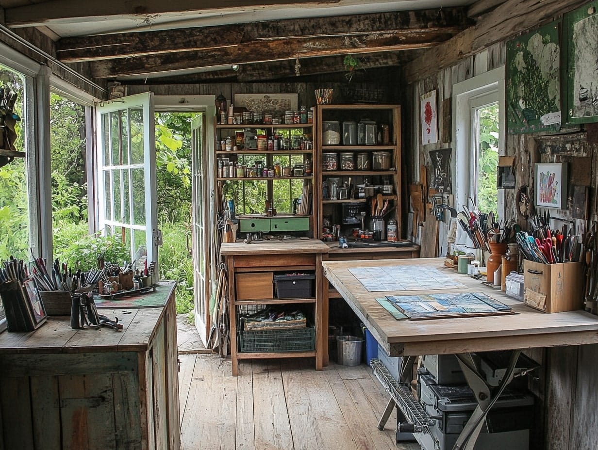 a workshop craft room in the garden