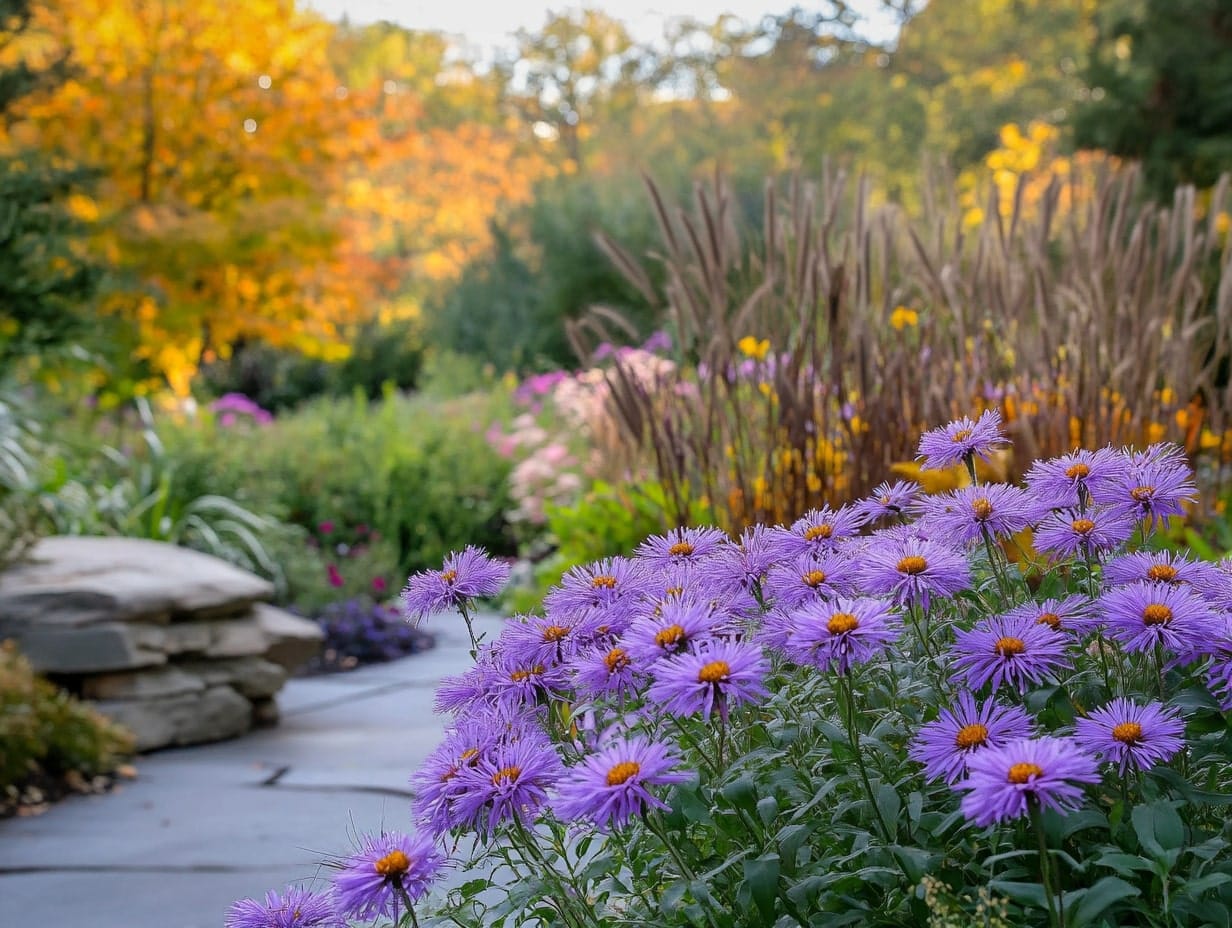 aster plants in a garden