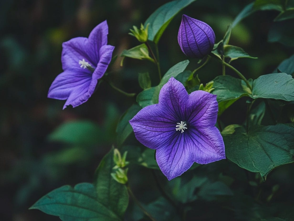 balloon flower plants in a garden