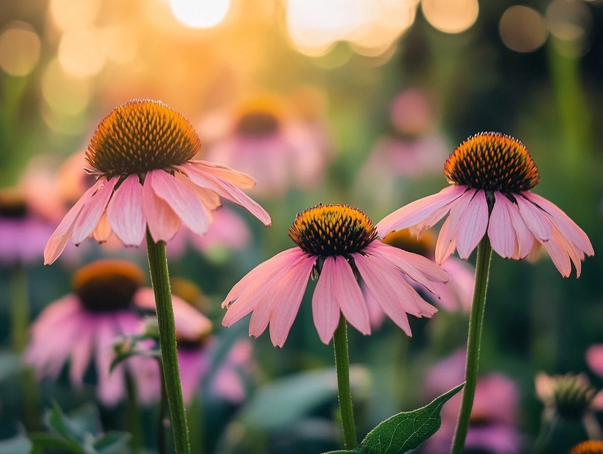 echinacea plants in a garden