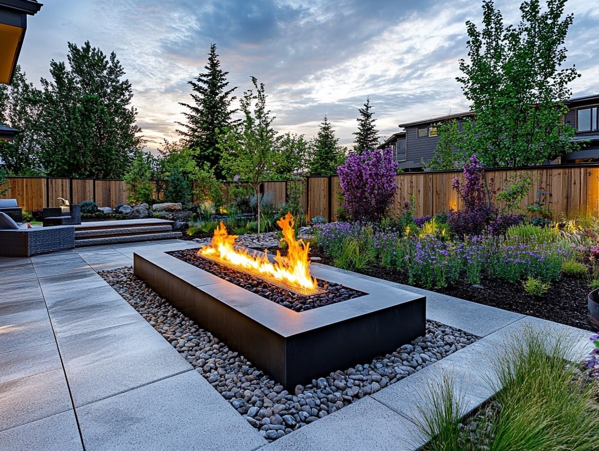 Outdoor Fire Features with Modern, Geometric Shapes