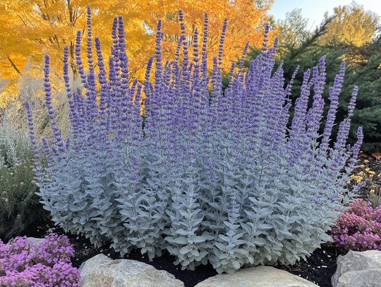 russian sage plants in a garden