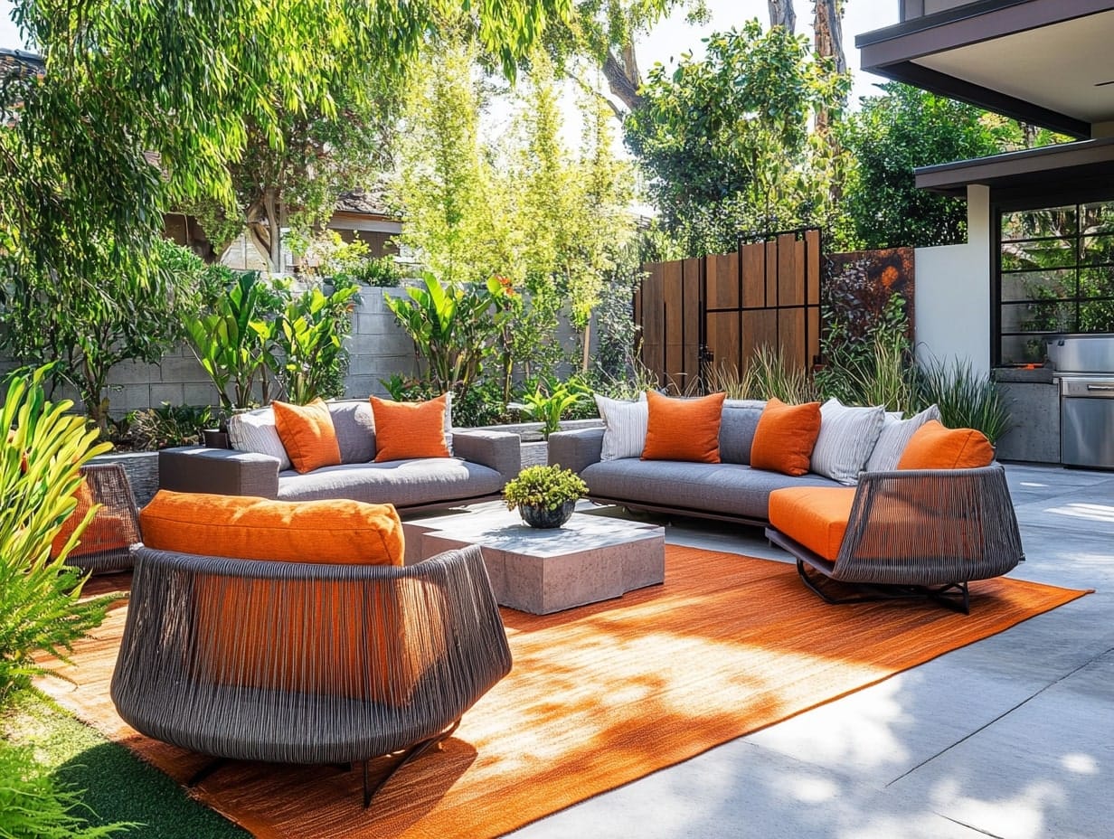 Statement Outdoor Furniture Pieces with Bold Color Accents