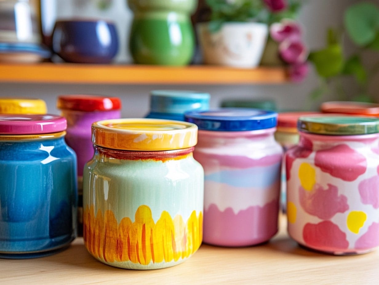 Painted Glass Jars for Storage