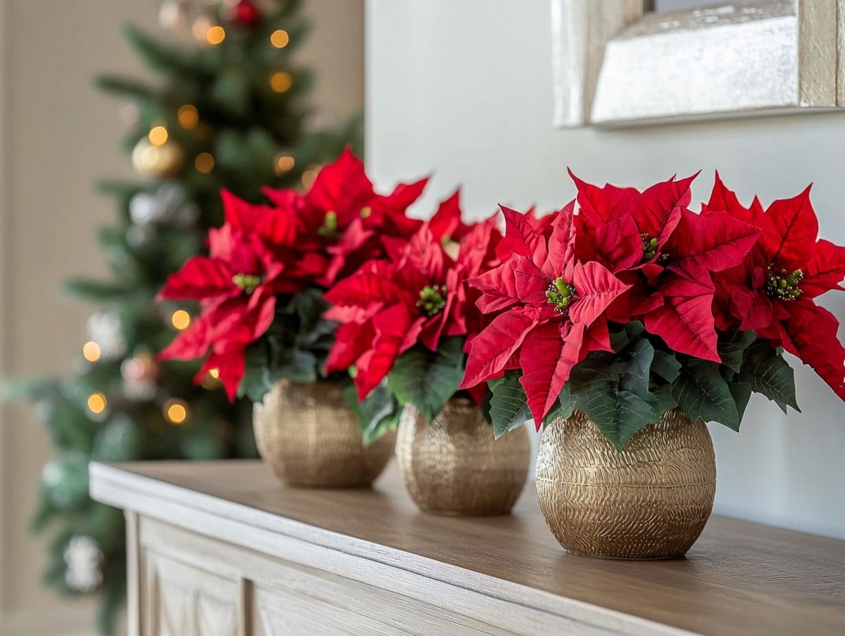 Poinsettia Arrangements for Christmas