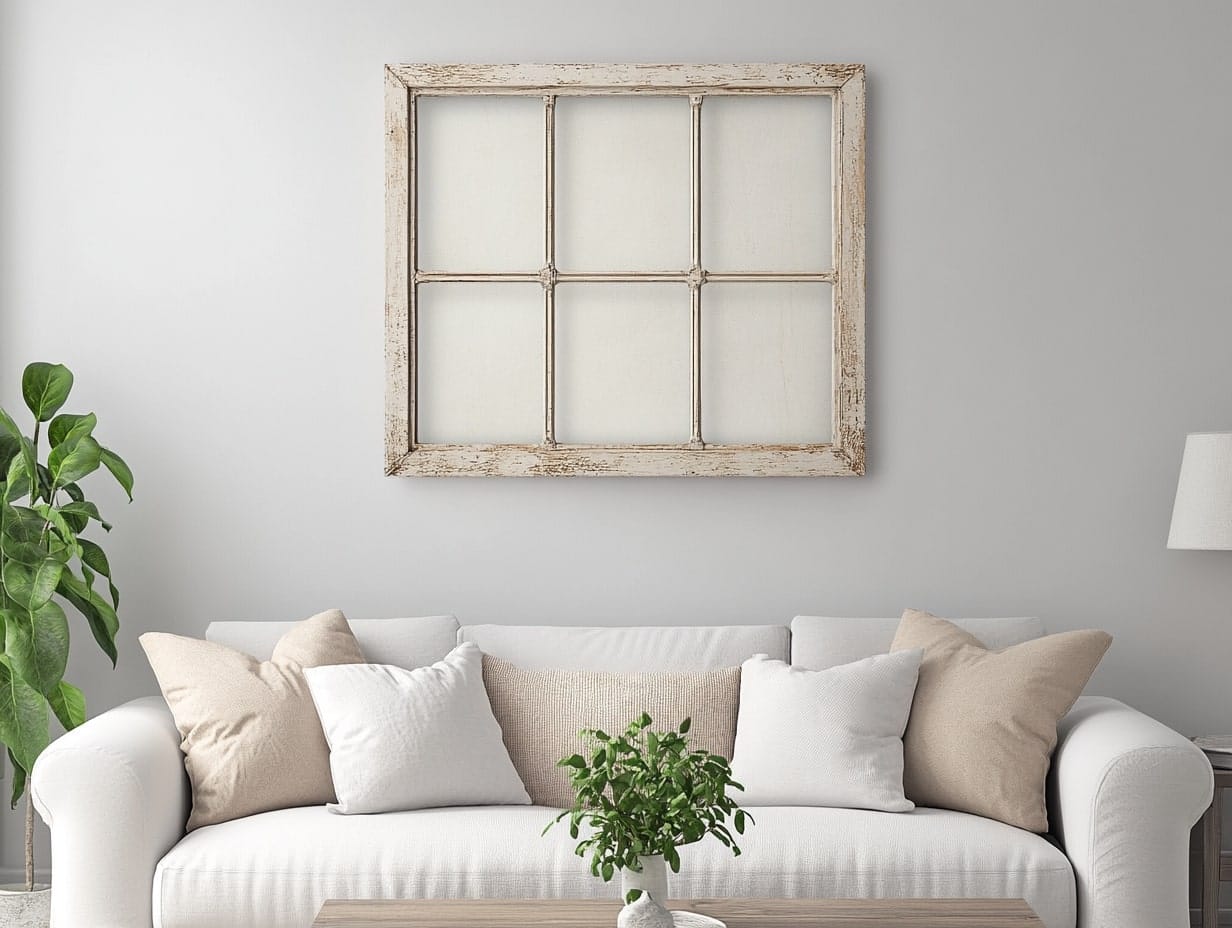 Repurposed Window Frame as Wall Art