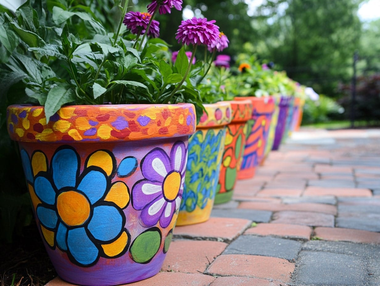 Hand-Painted Flower Pots