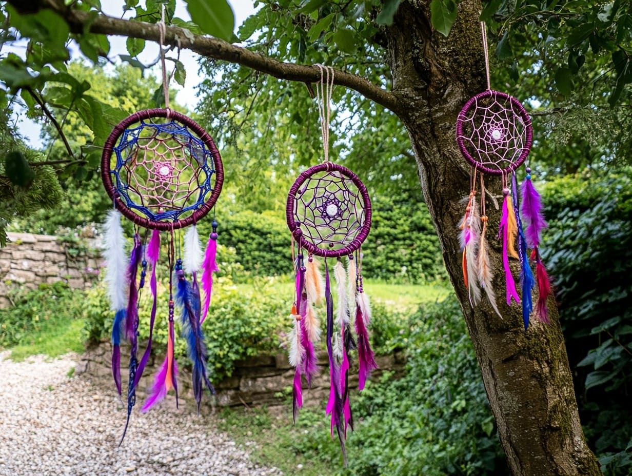 Hanging Dream Catchers from Trees