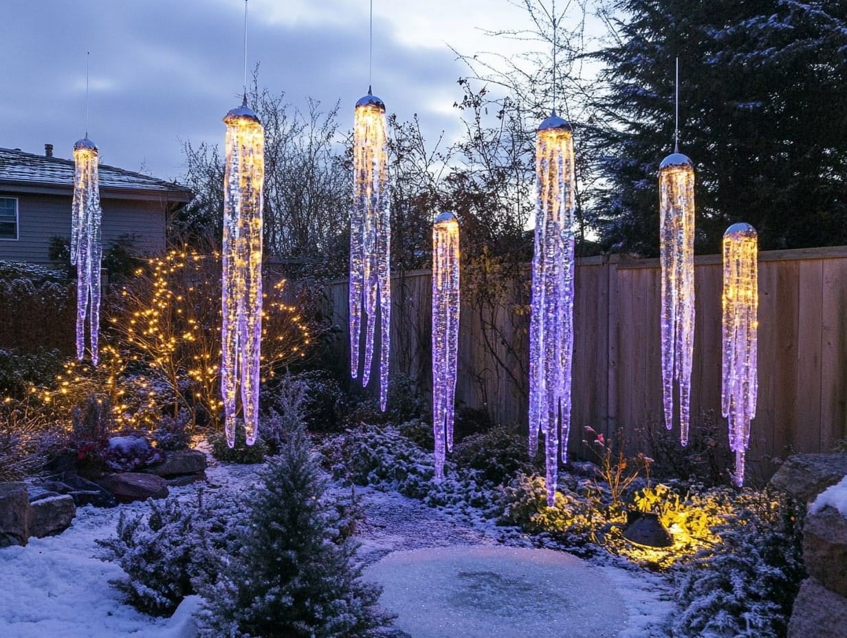 Icicle-Themed Garden Decorations