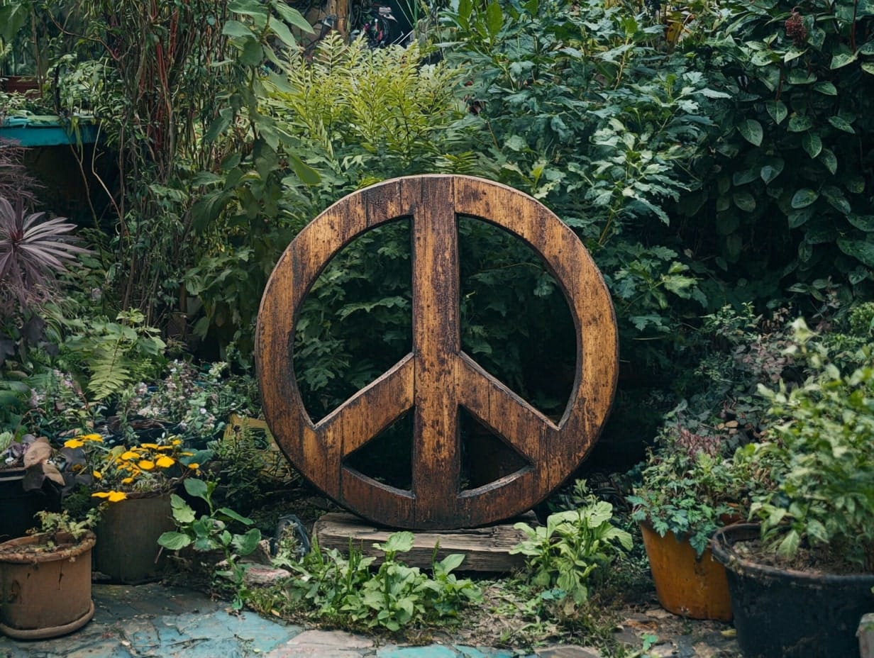 Peace Sign Garden Art