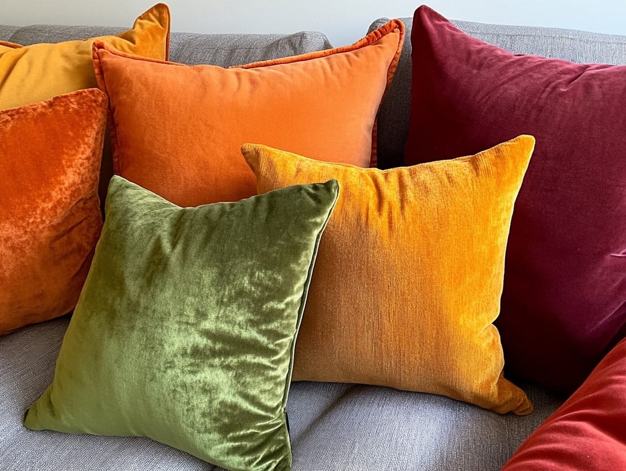 Velvet Pillows in Fall Colors