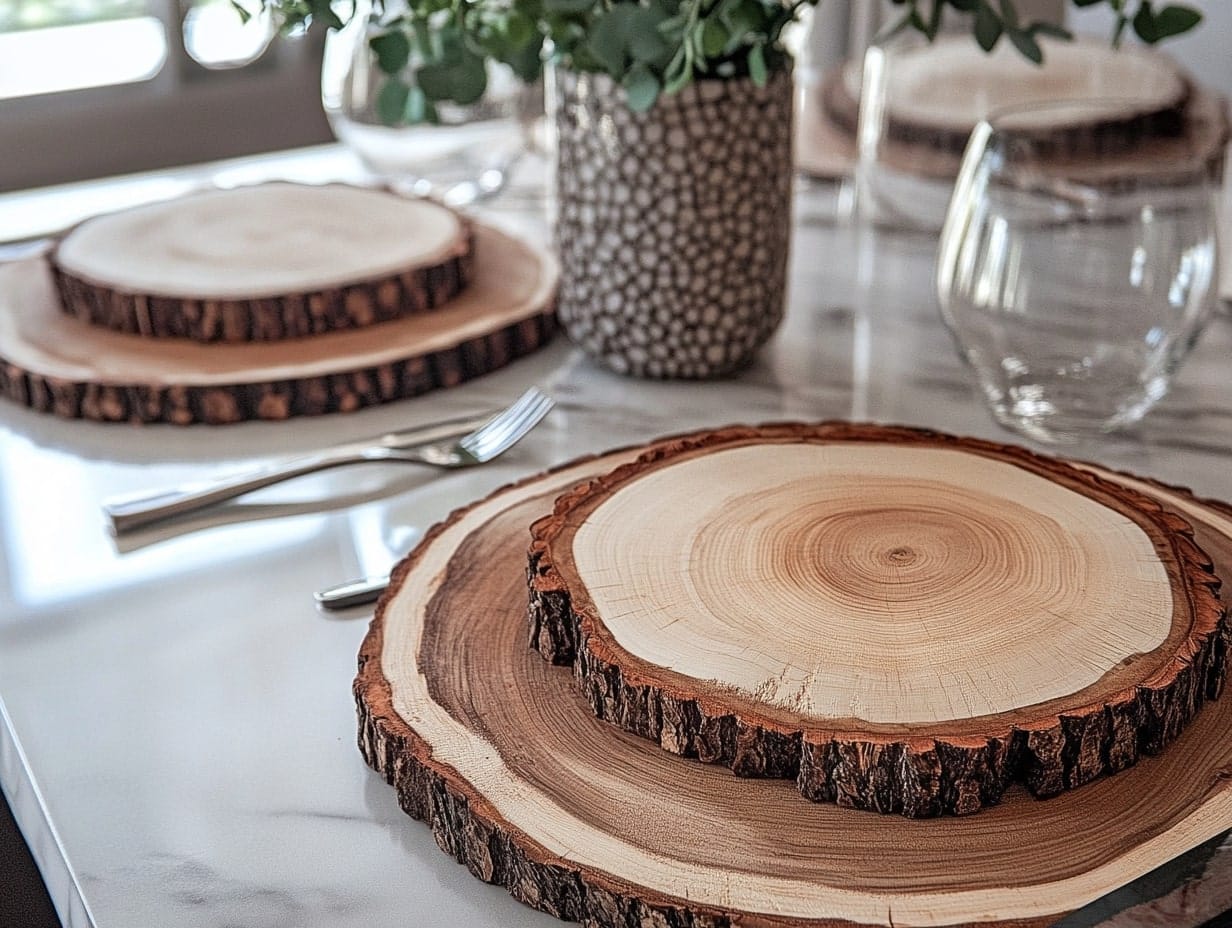 Wood Slice Chargers