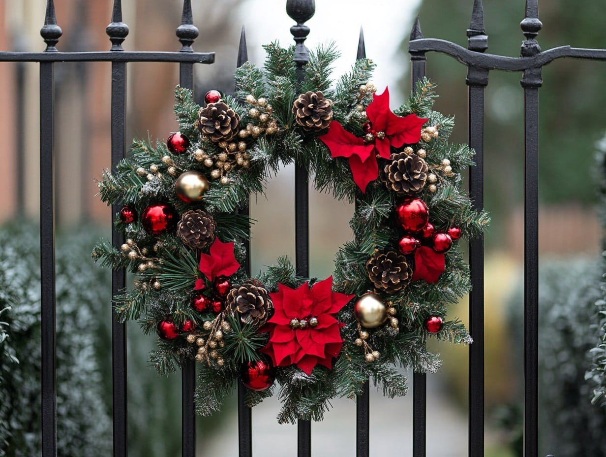 DIY Holiday Wreaths for Outdoor Gates