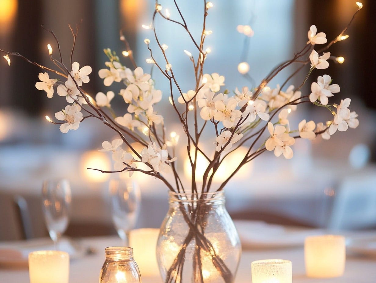 Centerpieces with Lighted Branches