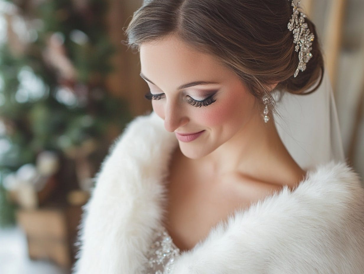 Faux Fur Bridal Shawl