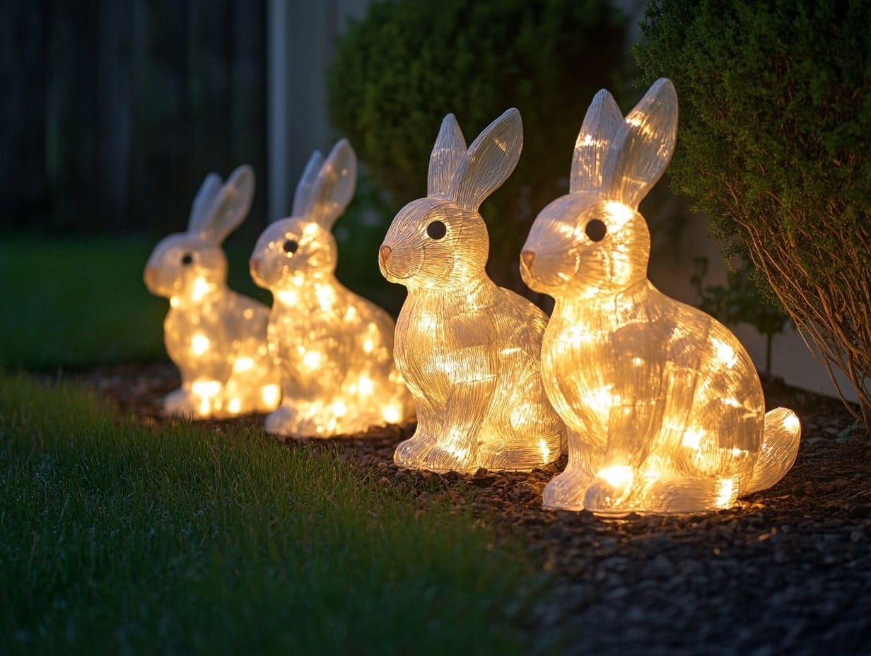 Illuminated Bunny Silhouettes