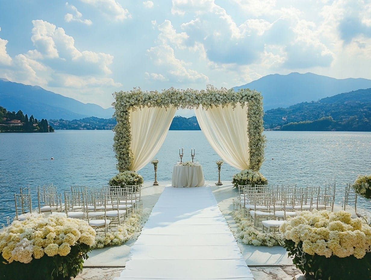 Lakeside Ceremony with a Scenic Backdrop