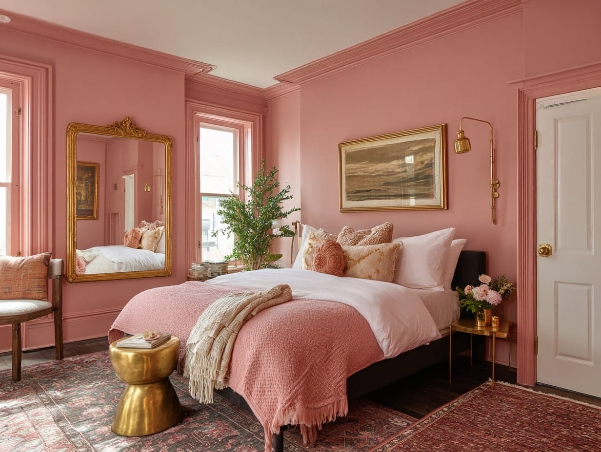 Pair Pink with Gold or Brass