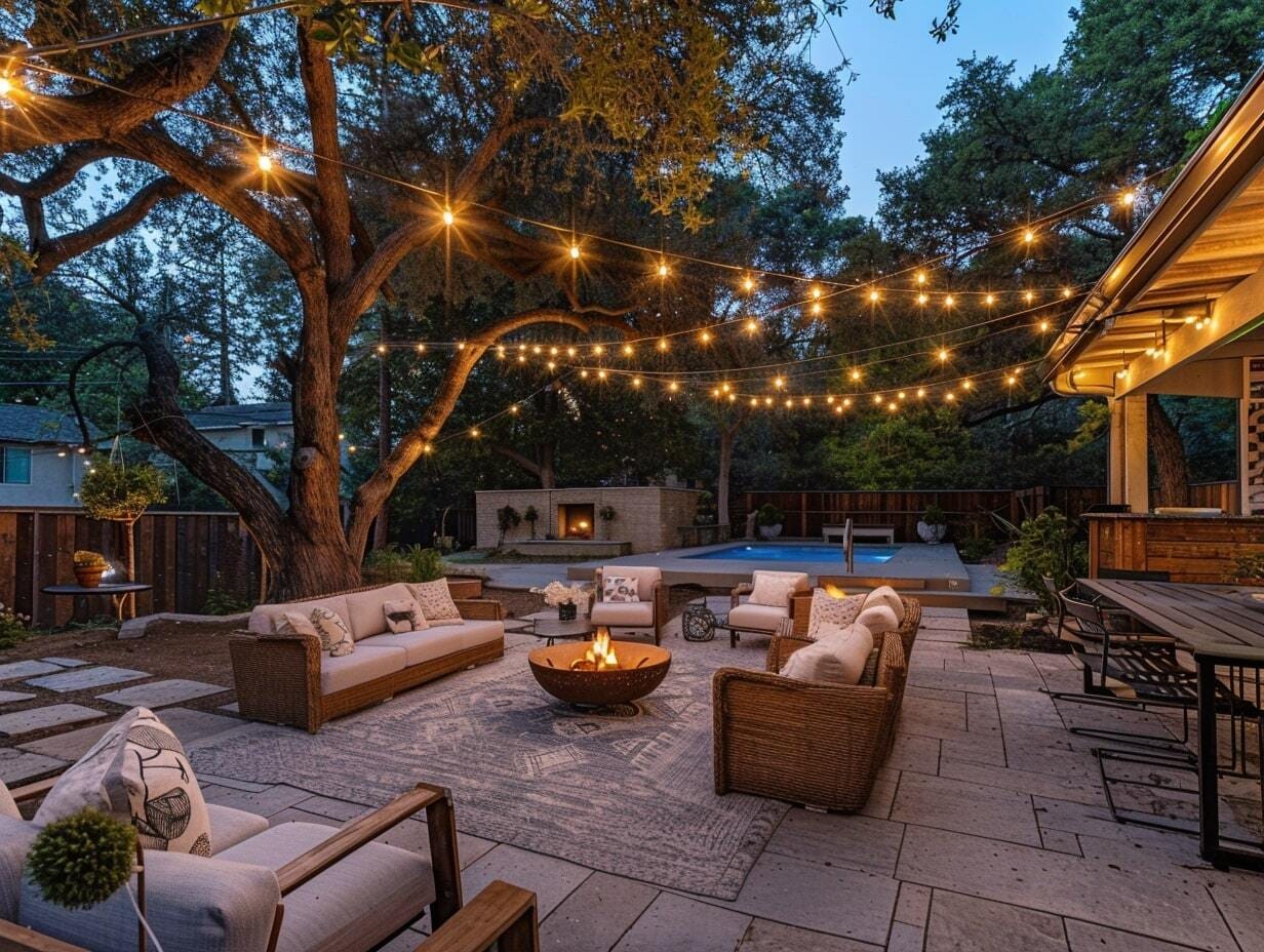 Patio string lighting ideas