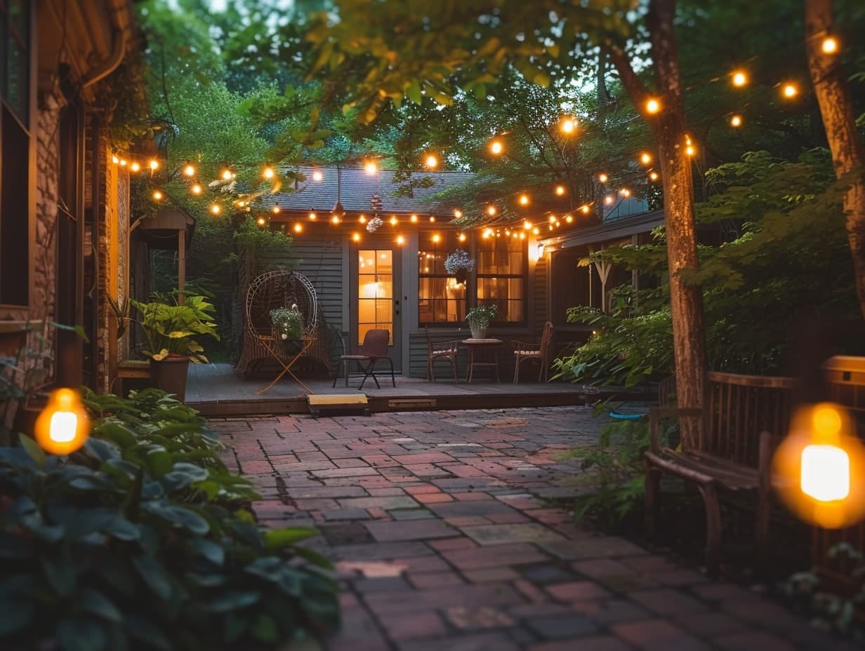Outdoor string lighting ideas for yard